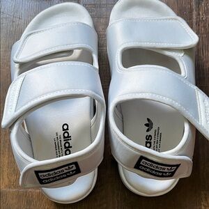 Adidas White Velcro Sandals for Men